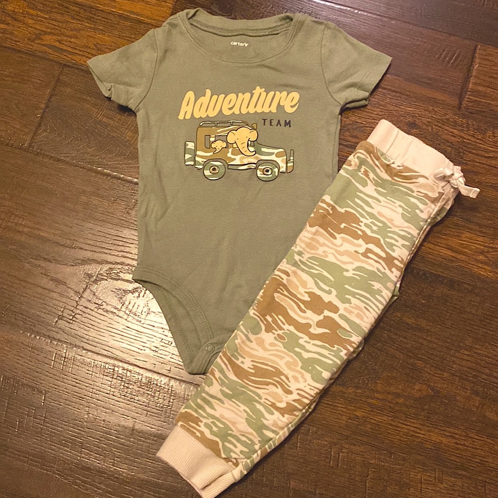 Carters baby boy outfit 18m adventure safari camo cute